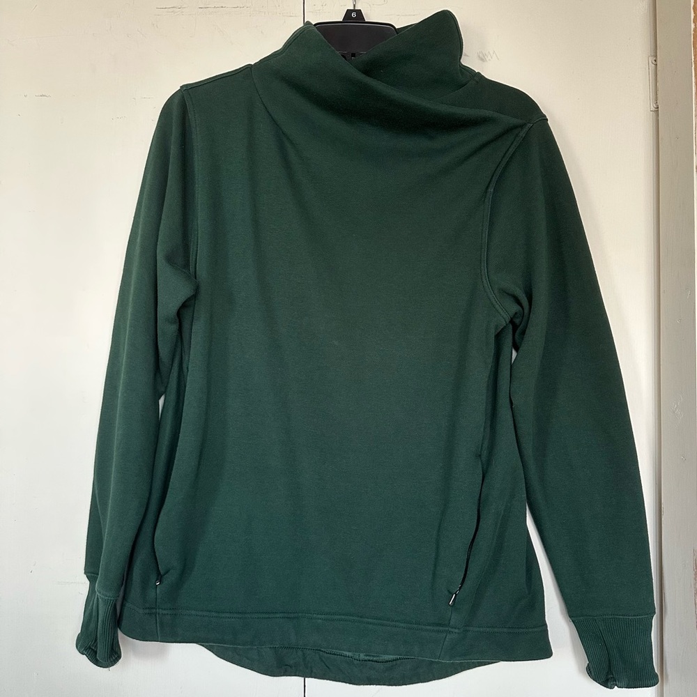 Athleta Cozy Karma Twist Neck Hoodie Green